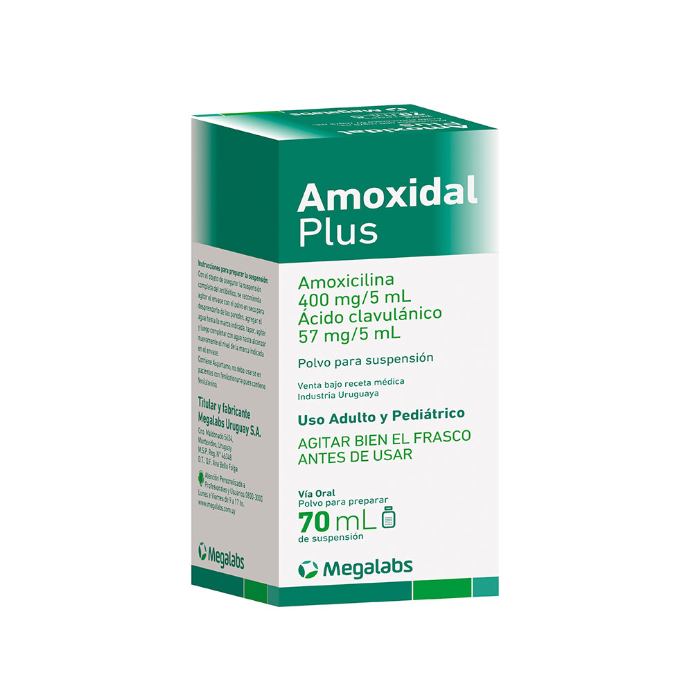 AMOXIDAL  PLUS  DUO 400+57 mg. x 70 ml.
