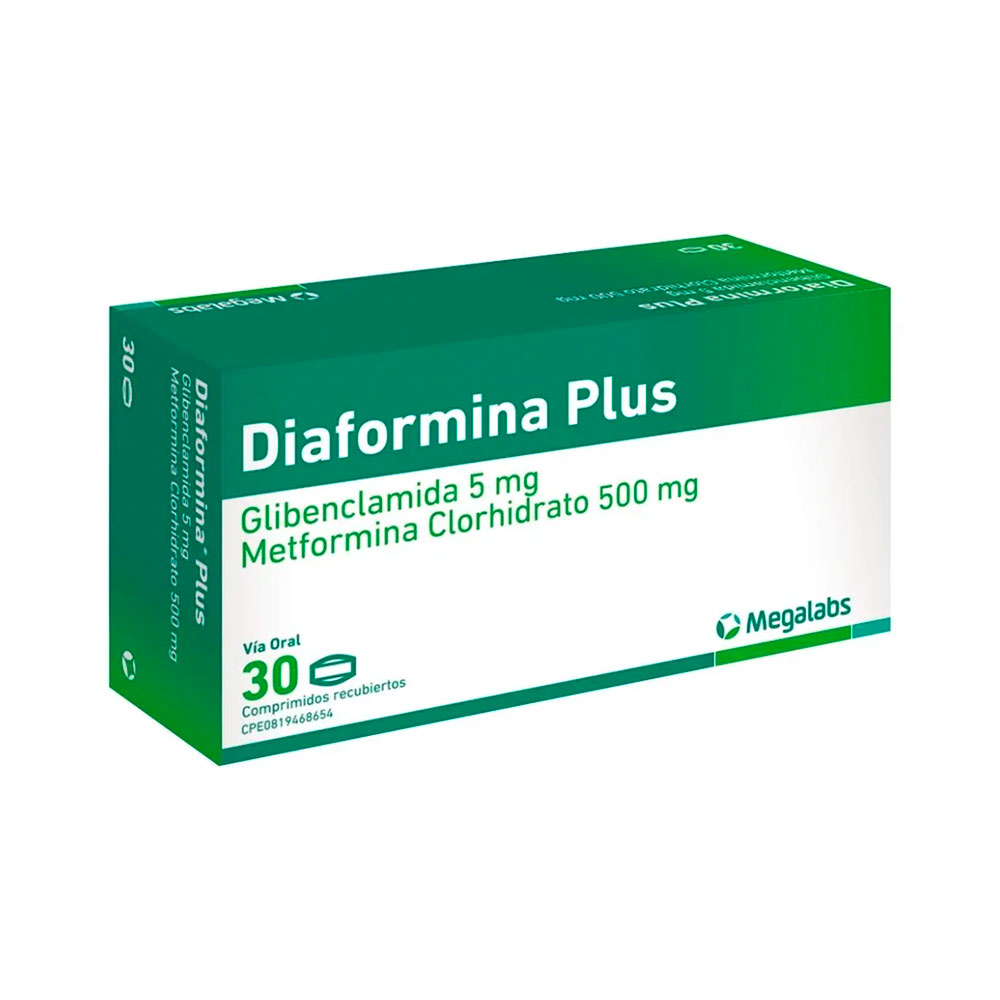 DIAFORMINA  PLUS 5 + 500 mg. x 20 comprimidos